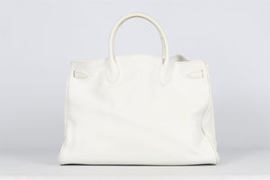 BAMFORD WHITE LEATHER TOTE BAG