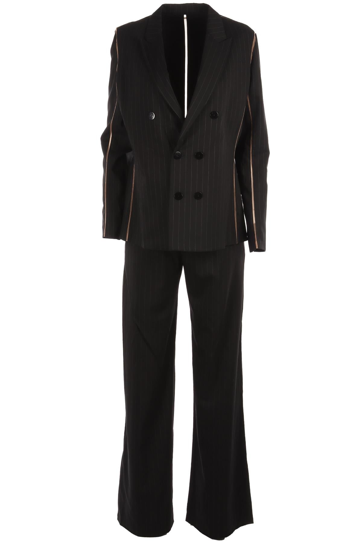 JEAN PAUL GAULTIER BLACK VINTAGE WOOL 2-PIECE SUIT IT 44 UK 12