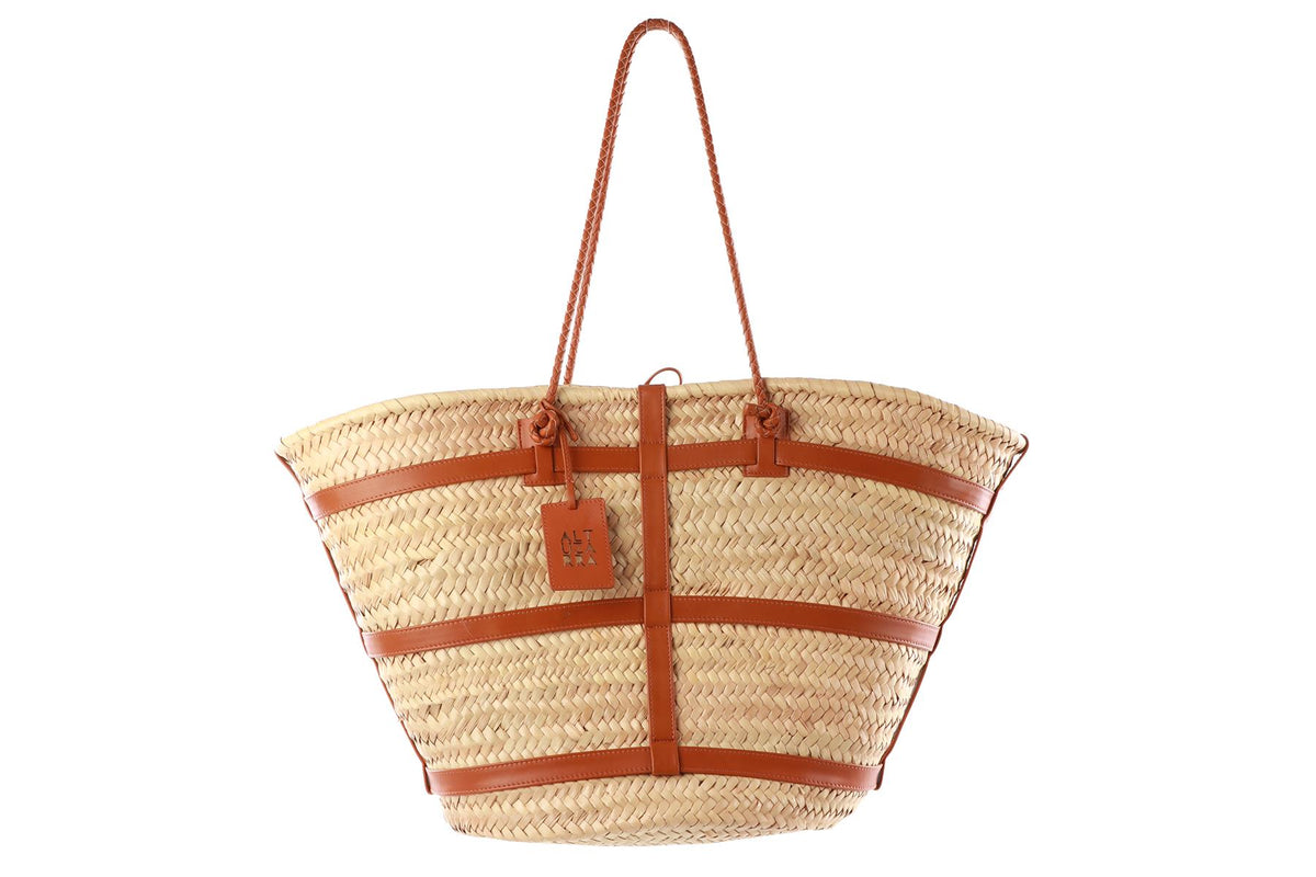 ALTUZARRA TAN WATERMILL LARGE RAFFIA TOTE BAG