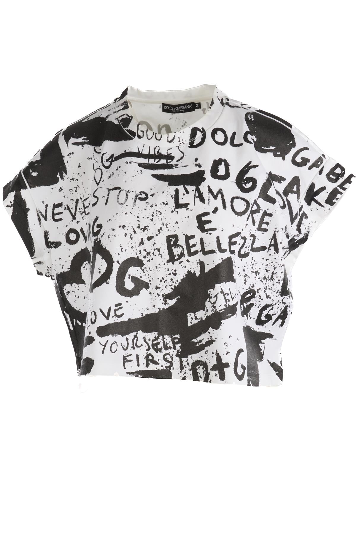 DOLCE & GABBANA WHITE COTTON T-SHIRT IT 44 UK 12
