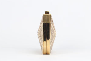 THE STARK GOLD CRYSTAL AND METAL CLUTCH