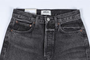 AGOLDE BLACK HIGH RISE STRAIGHT LEG JEANS W24 UK 6