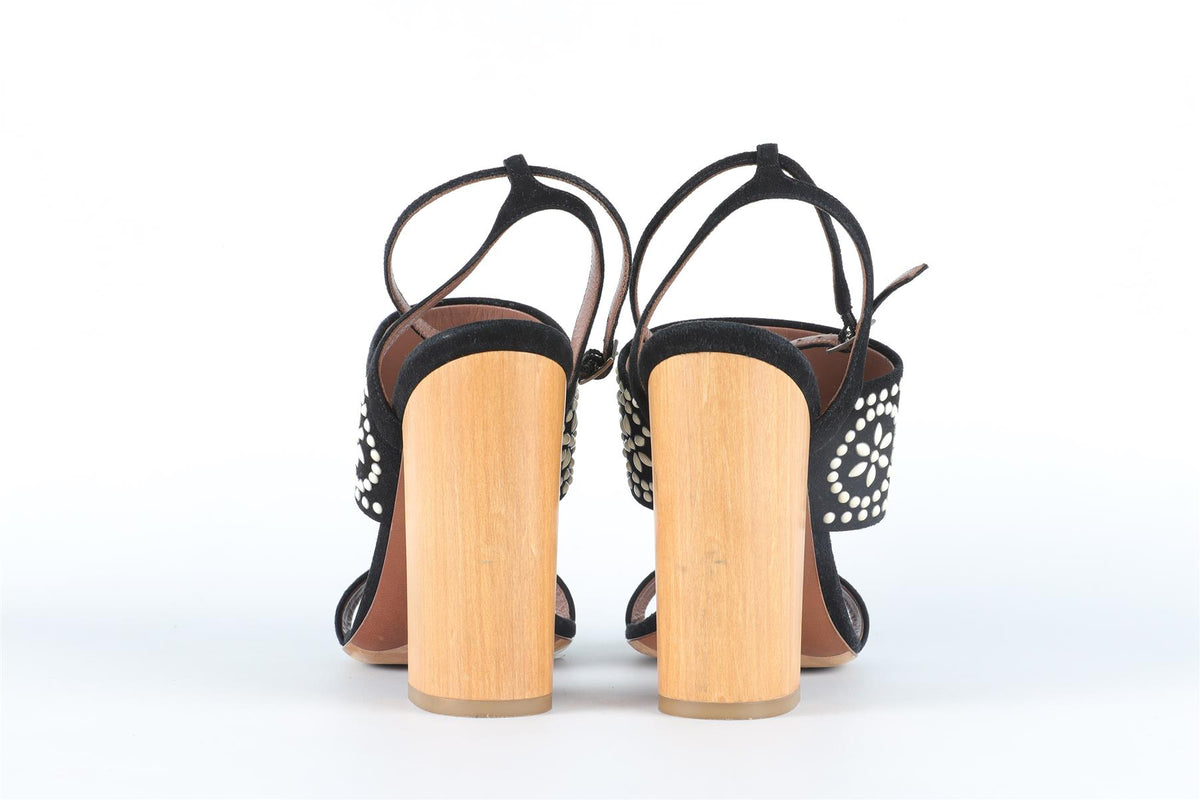 TABITHA SIMMONS BLACK SUEDE SANDALS EU 39 UK 6 US 9