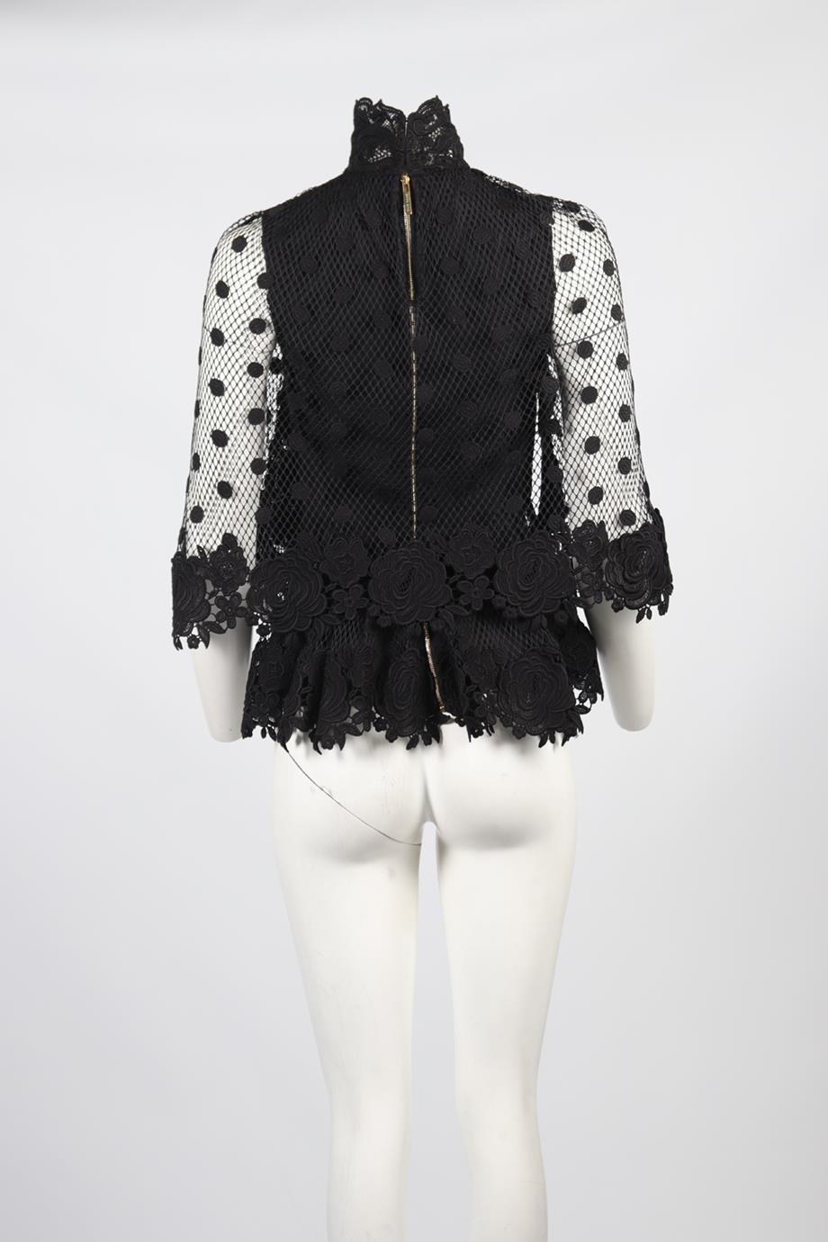 ELLIE SAAB LACE AND MESH TOP FR 36 UK 8