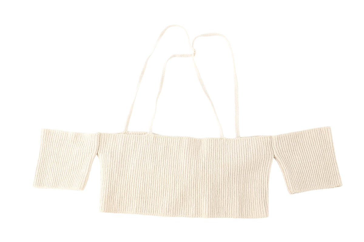JACQUEMUS BEIGE KNIT TOP FR 34 UK 6
