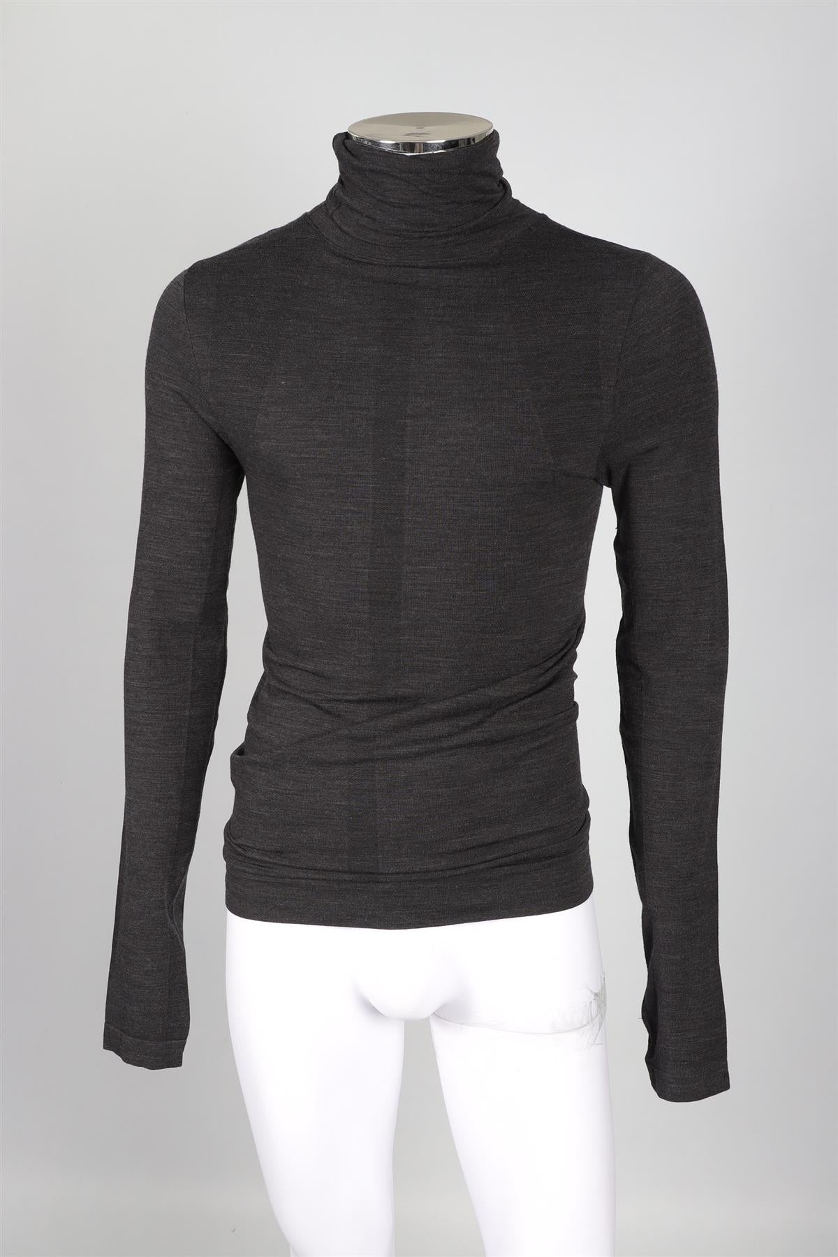 FALKE GREY MEN'S GREY WOOL SWEATER LARGE