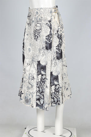 ETRO ECRU COTTON MIDI SKIRT IT 40 UK 8