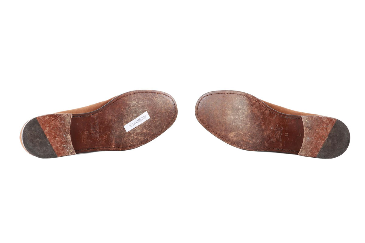 HORATIO TAN MEN'S SUEDE LOAFERS EU 41 UK 7 US 8