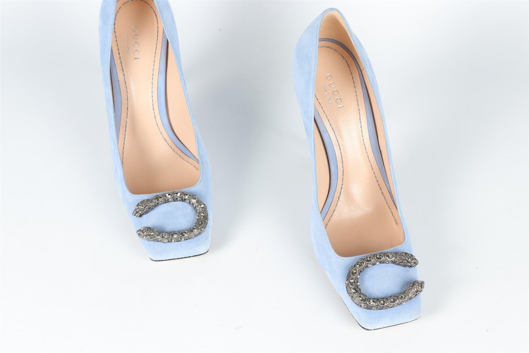 GUCCI BLUE DIONYSUS SUEDE PUMPS EU 38 UK 5 US 8