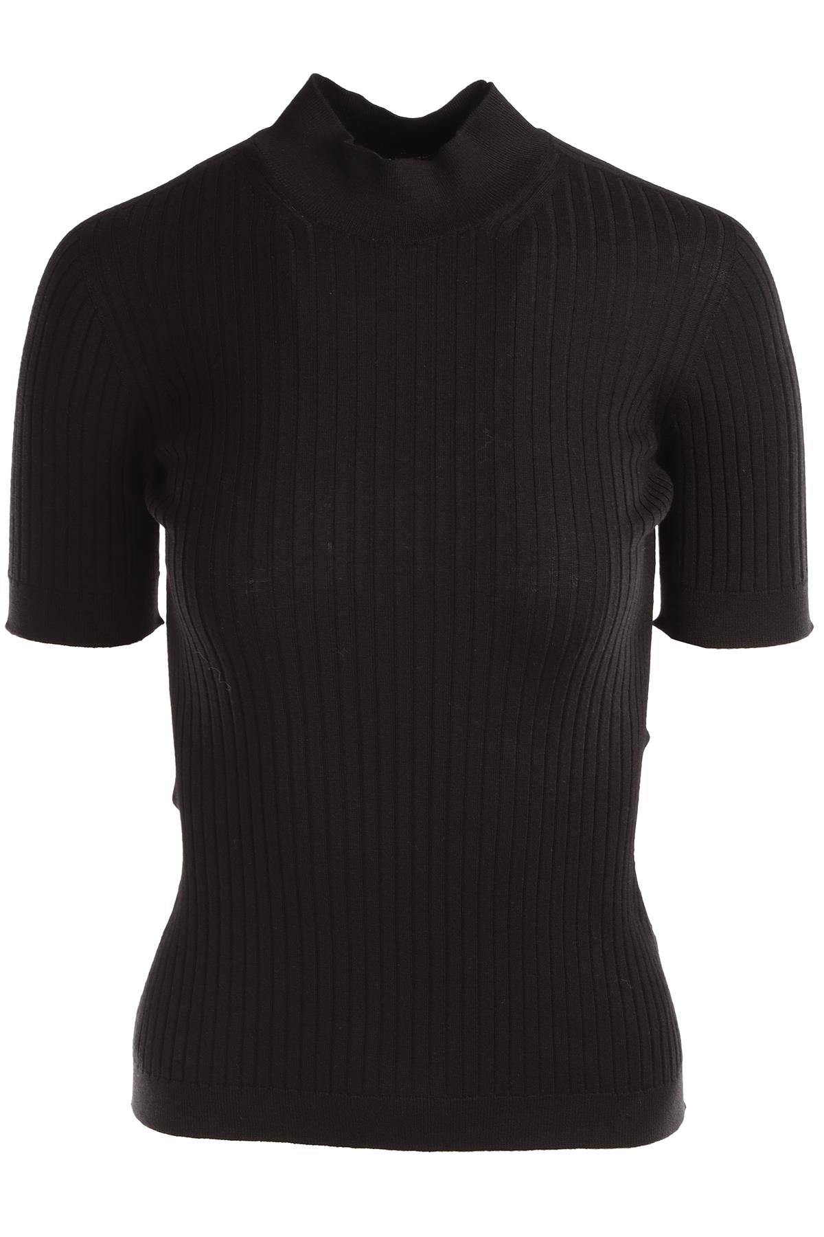 VERSACE BLACK WOOL TOP IT 42 UK 10