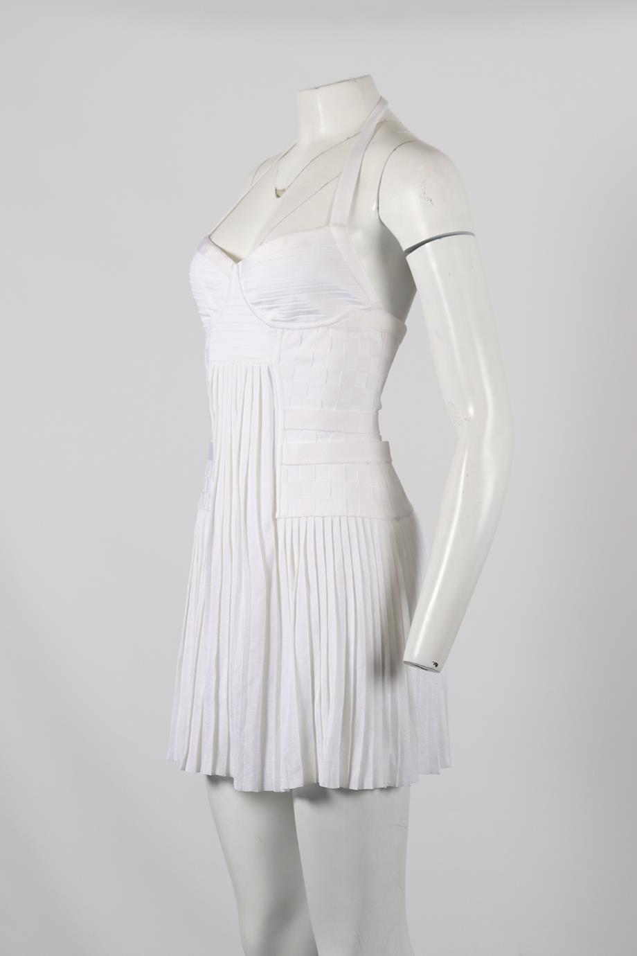 BALMAIN PLEATED KNIT MINI DRESS FR 38 UK 10