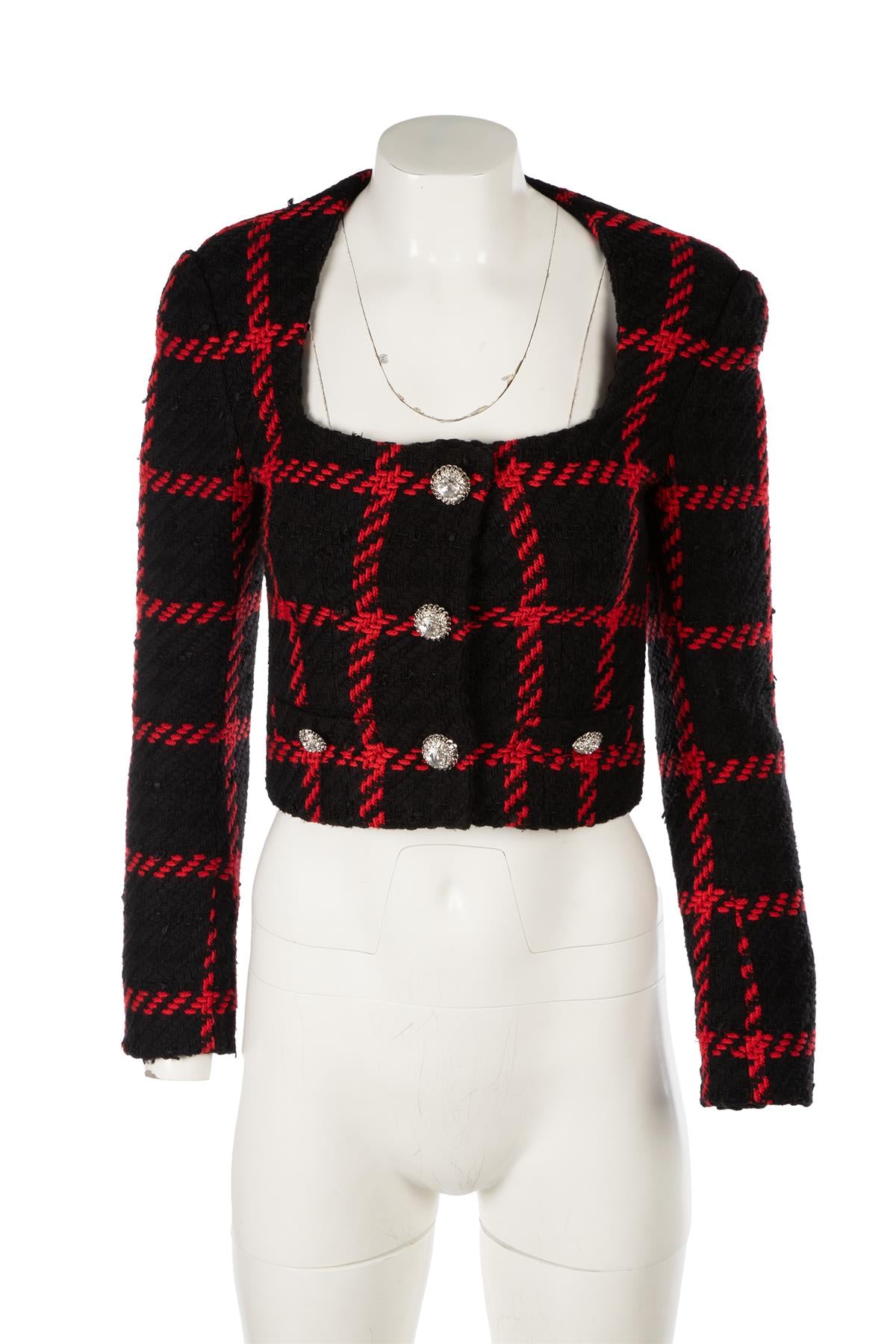 ALESSANDRA RICH BLACK WOOL JACKET IT 40 UK 8