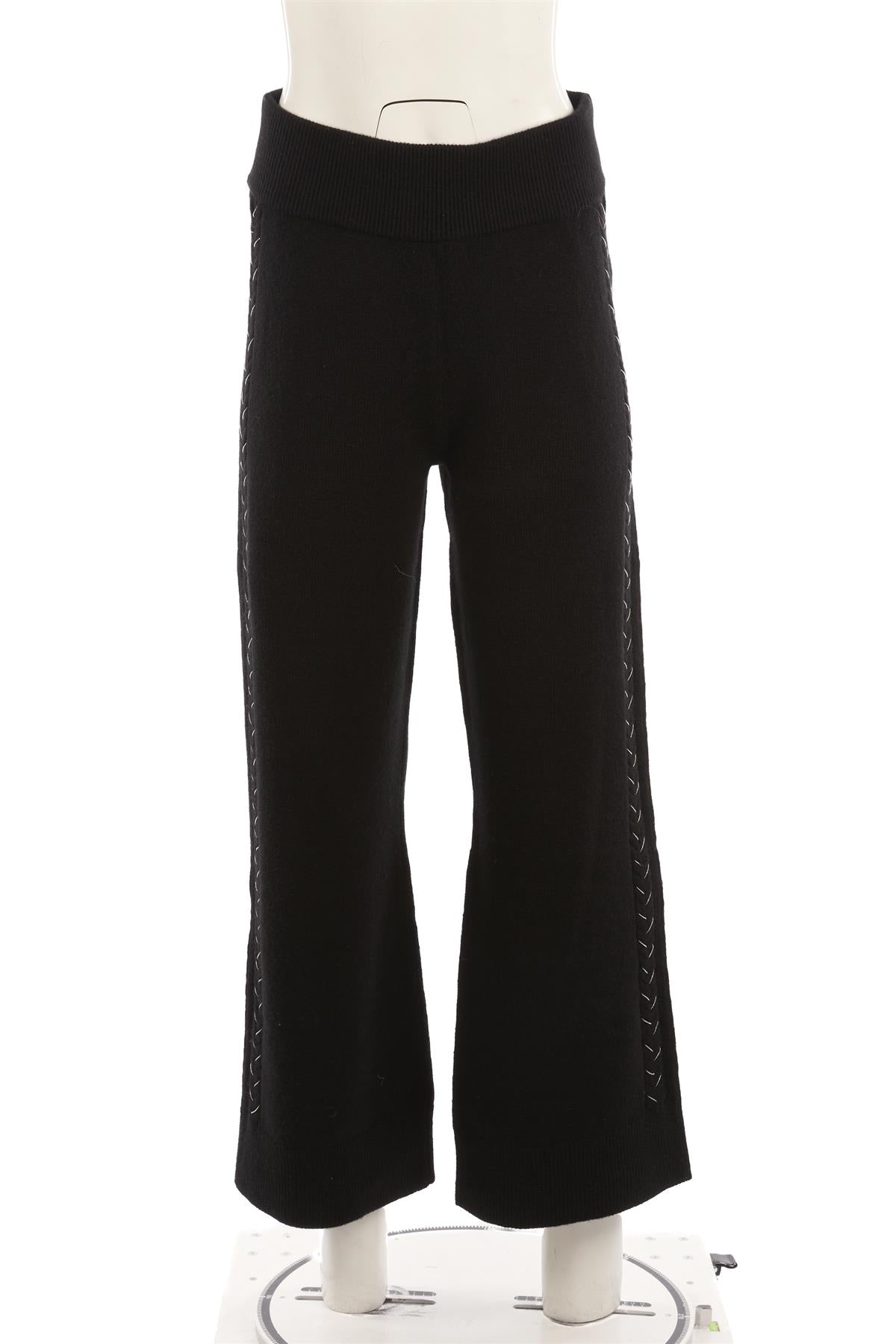 MAX & MOI BLACK WOOL STRAIGHT LEG PANTS LARGE