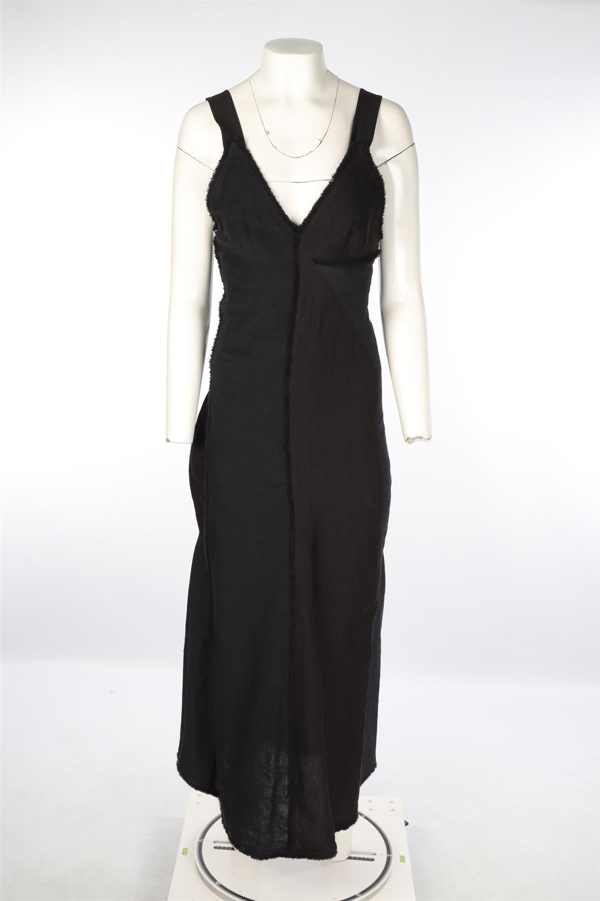 CHLOÉ BLACK LINEN MAXI DRESS FR 40 UK 8