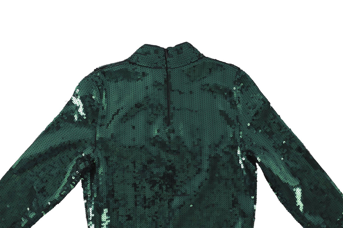 SANDRO GREEN SEQUIN TOP FR 36 UK 8