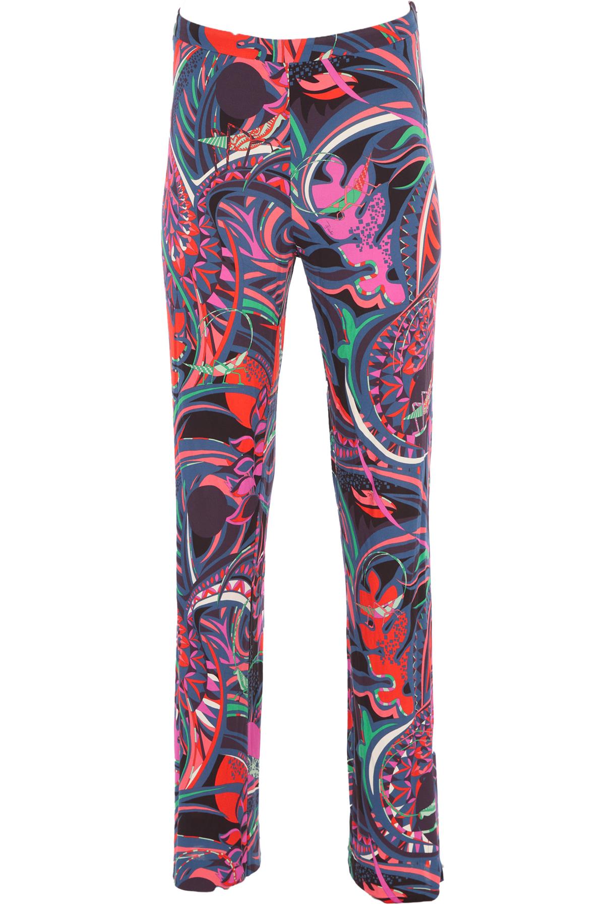 EMILIO PUCCI MULTI JERSEY STRAIGHT LEG PANTS IT 46 UK 14