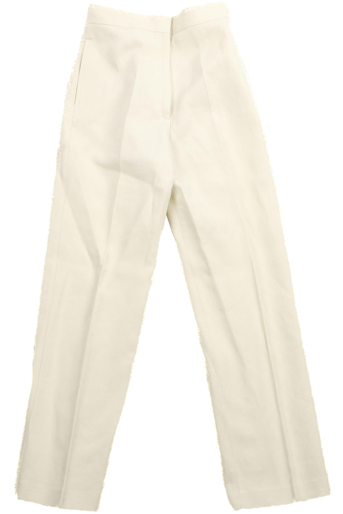 RAEY IVORY COTTON STRAIGHT LEG PANTS UK 6
