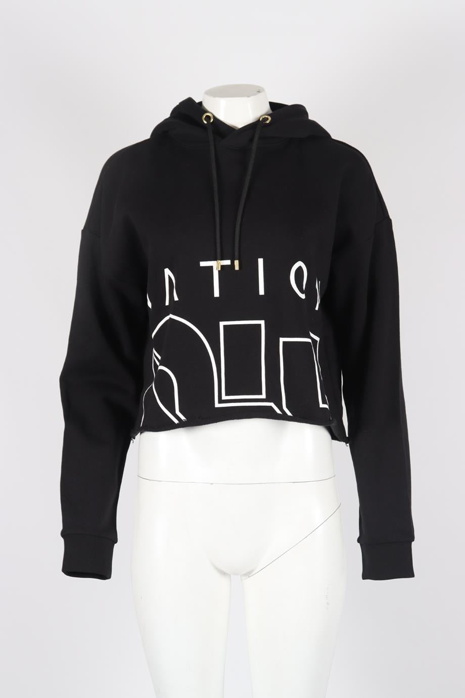P.E NATION PRINTED COTTON JERSEY HOODIE MEDIUM