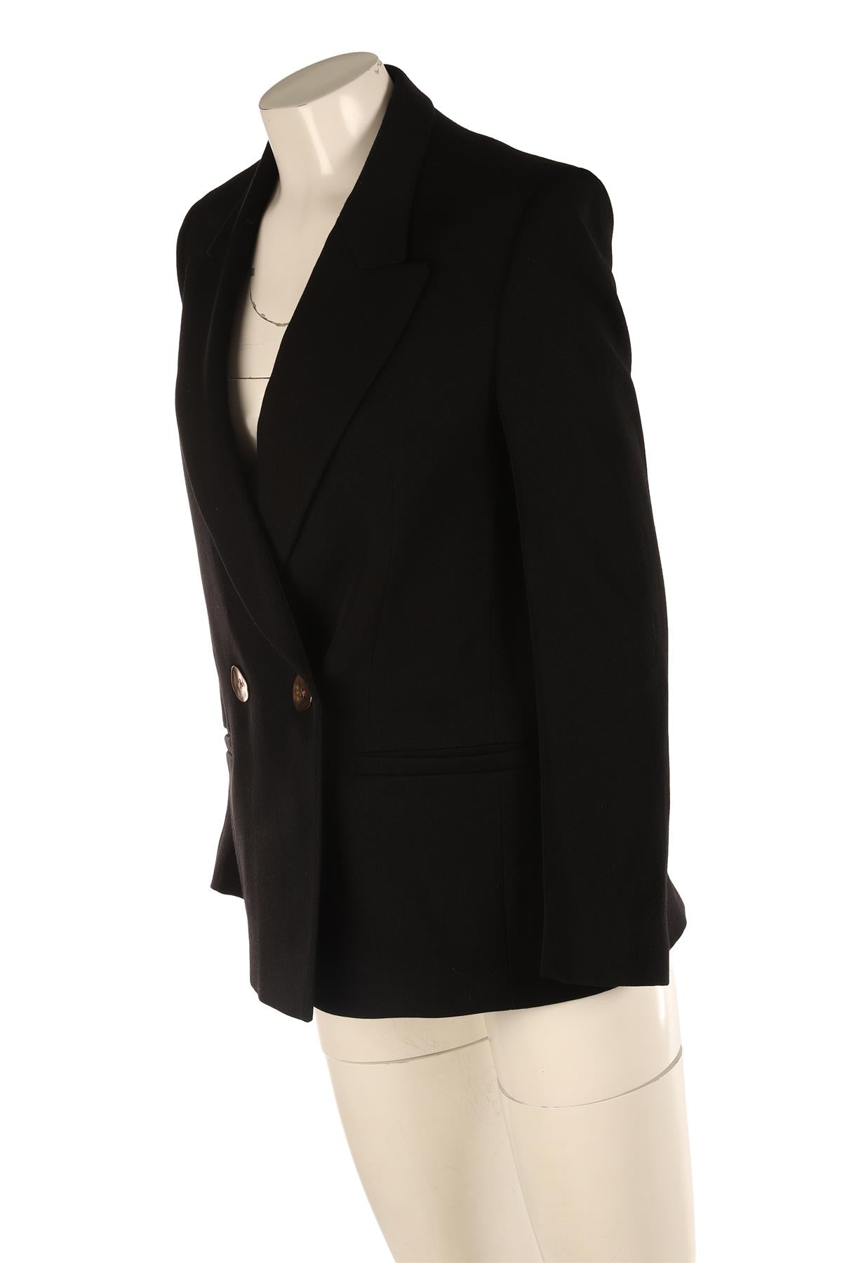 PETAR PETROV BLACK WOOL BLAZER FR 36 UK 8