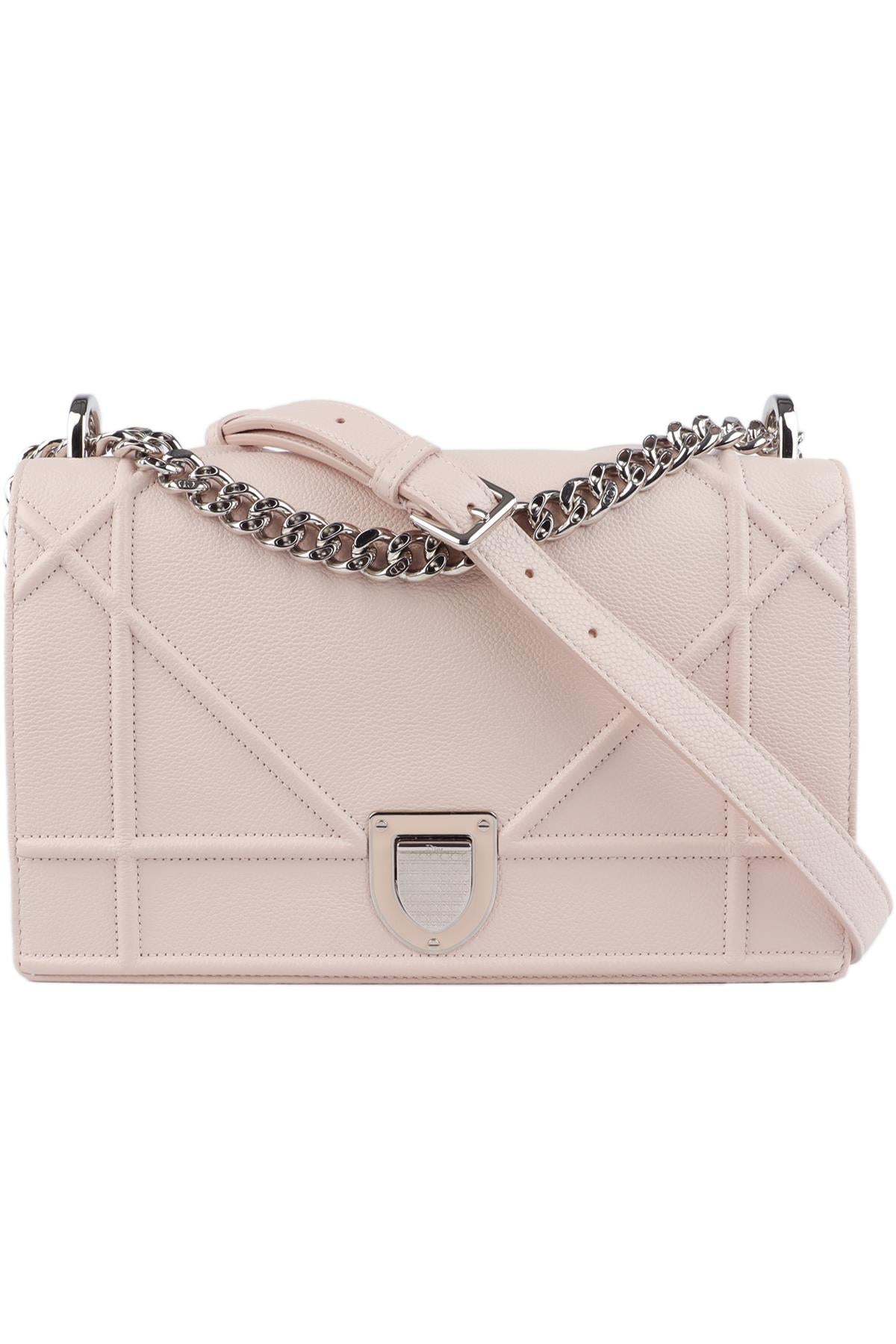 CHRISTIAN DIOR PINK DIORAMA MEDIUM LEATHER SHOULDER BAG