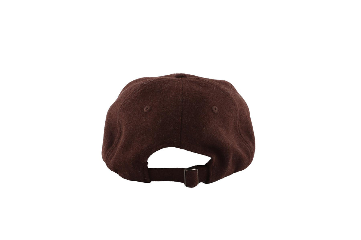 SPORTY & RICH BROWN WOOL BASEBALL CAP