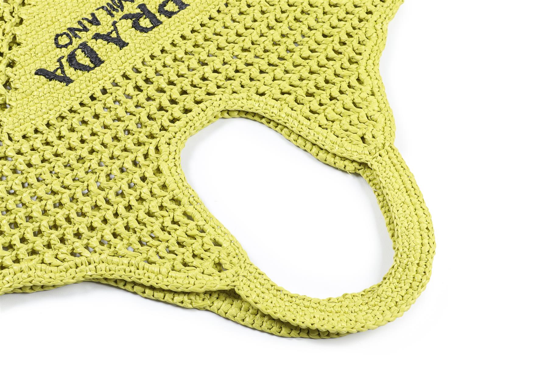 PRADA GREEN RAFFIA TOTE BAG