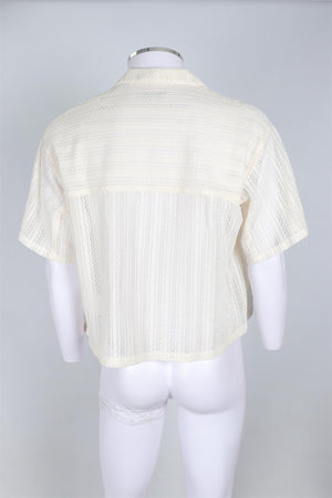 JIEDA CREAM MEN'S COTTON SHIRT SMALL