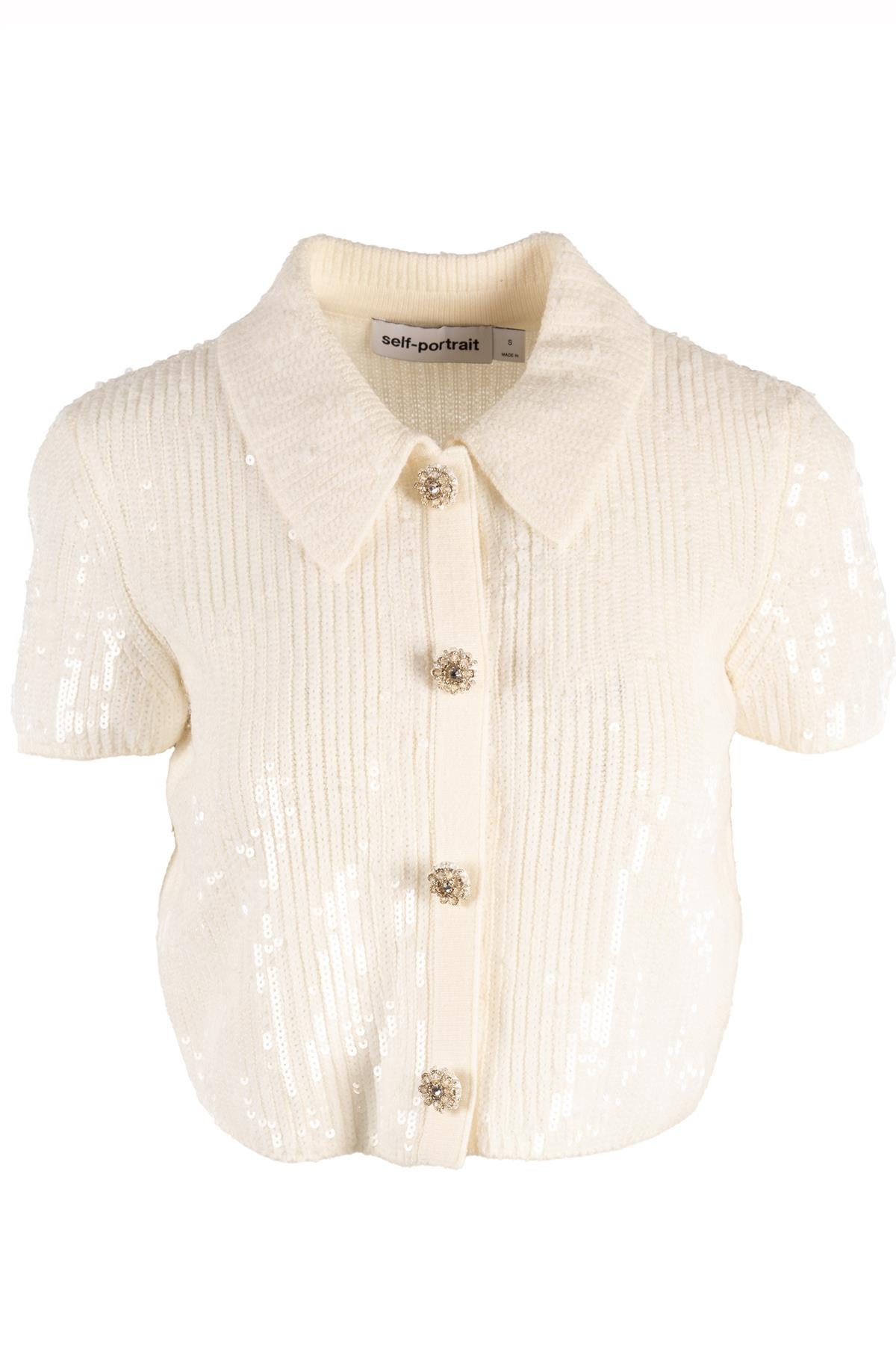 SELF-PORTRAIT WHITE SEQUIN TOP SMALL