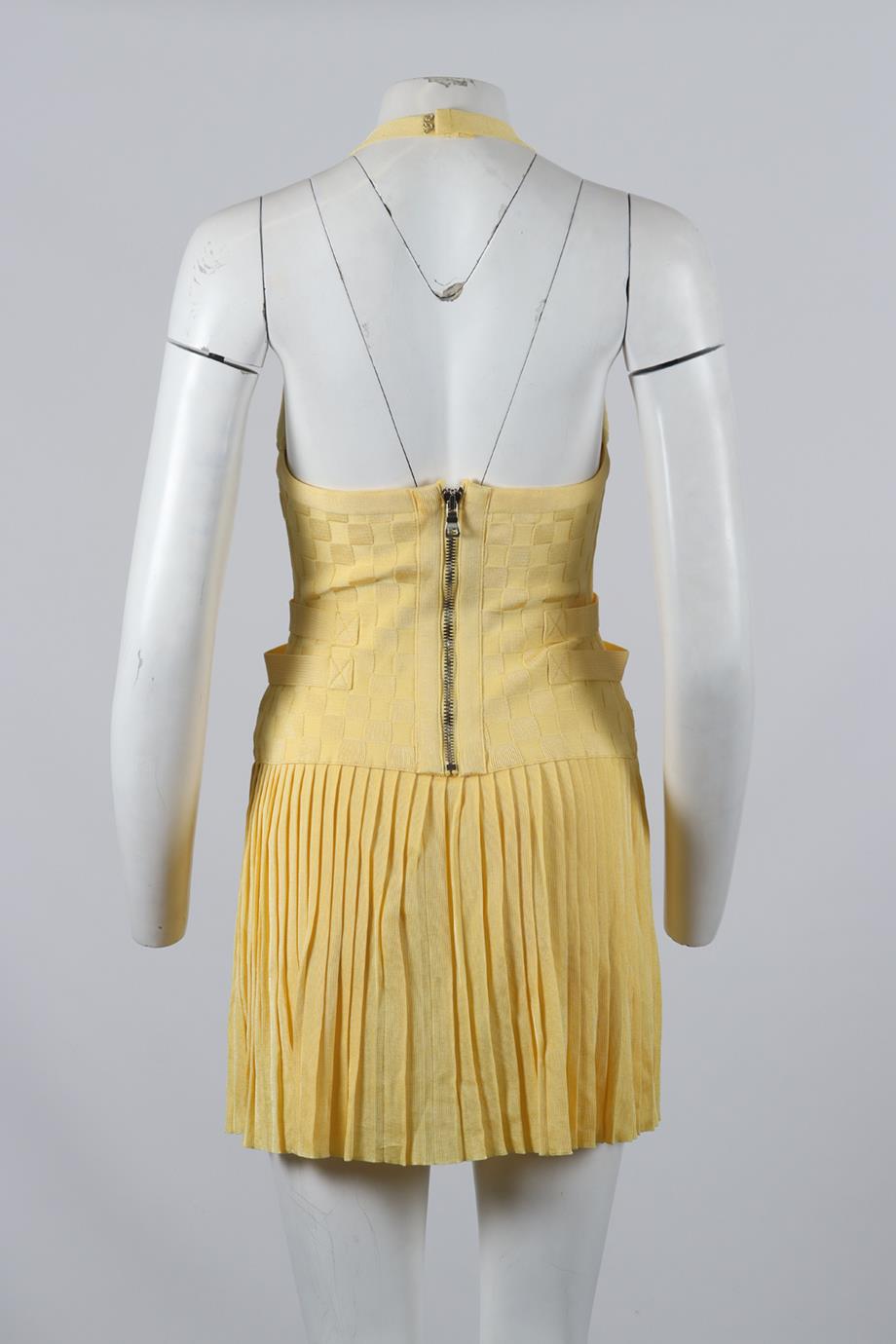 BALMAIN PLEATED KNIT MINI DRESS FR 40 UK 12
