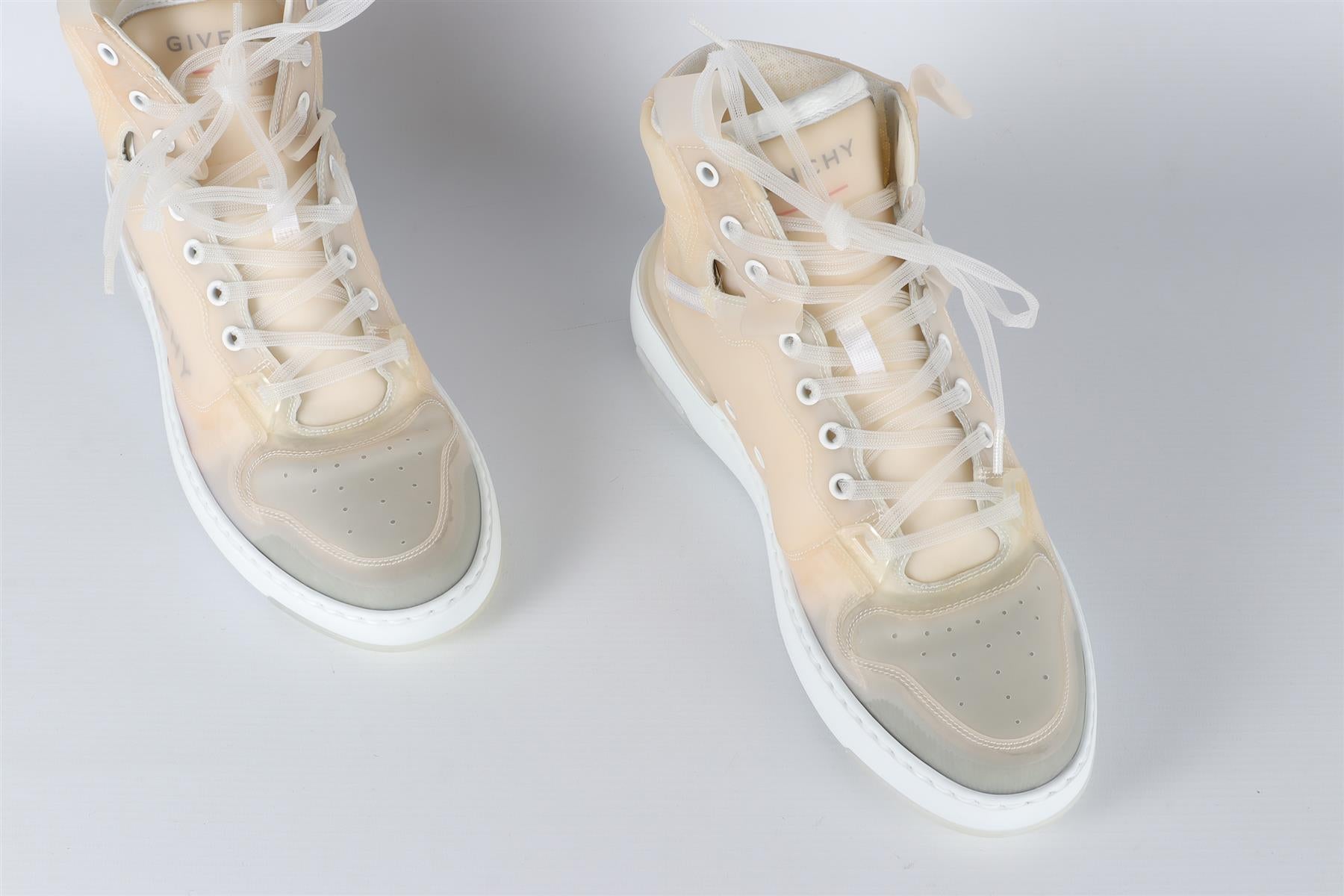 GIVENCHY BEIGE MEN'S WING PLASTIC HIGH TOP SNEAKERS EU 41 UK 7 US 8