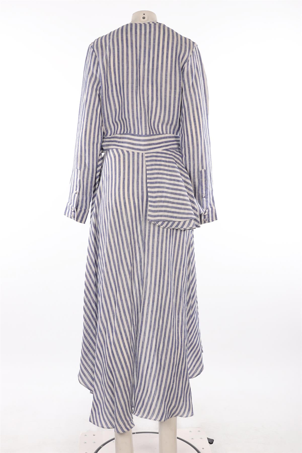 JOHANNA OTIZ BLUE LINEN MAXI DRESS US 10 UK 14