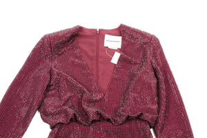 ROLAND MOURET RED CRYSTAL MINI DRESS UK 8