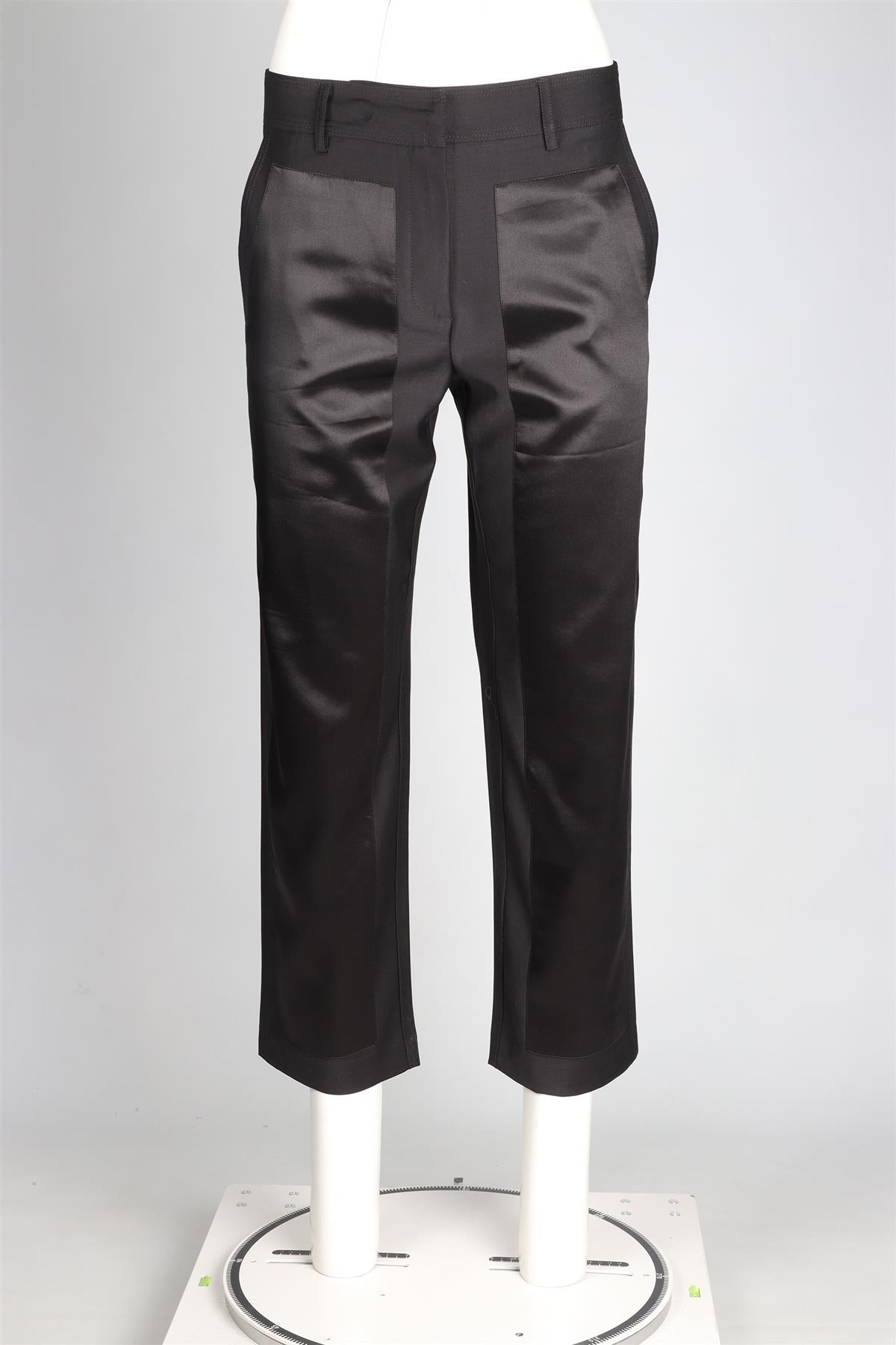 VIOLANTE NESSI BLACK WOOL STRAIGHT LEG PANTS IT 42 UK 10