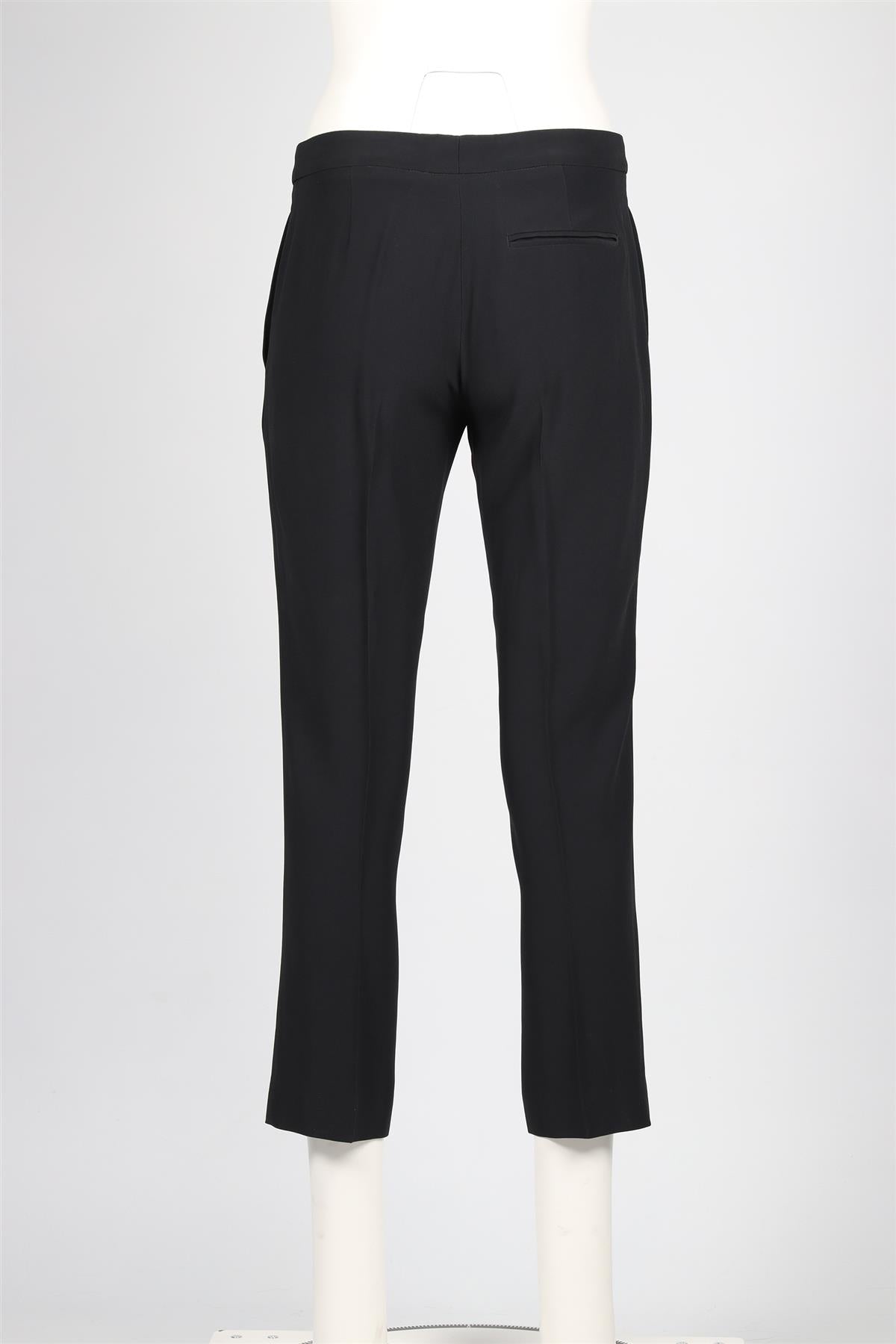 ALEXANDER MCQUEEN BLACK CREPE STRAIGHT LEG PANTS IT 40 UK 8