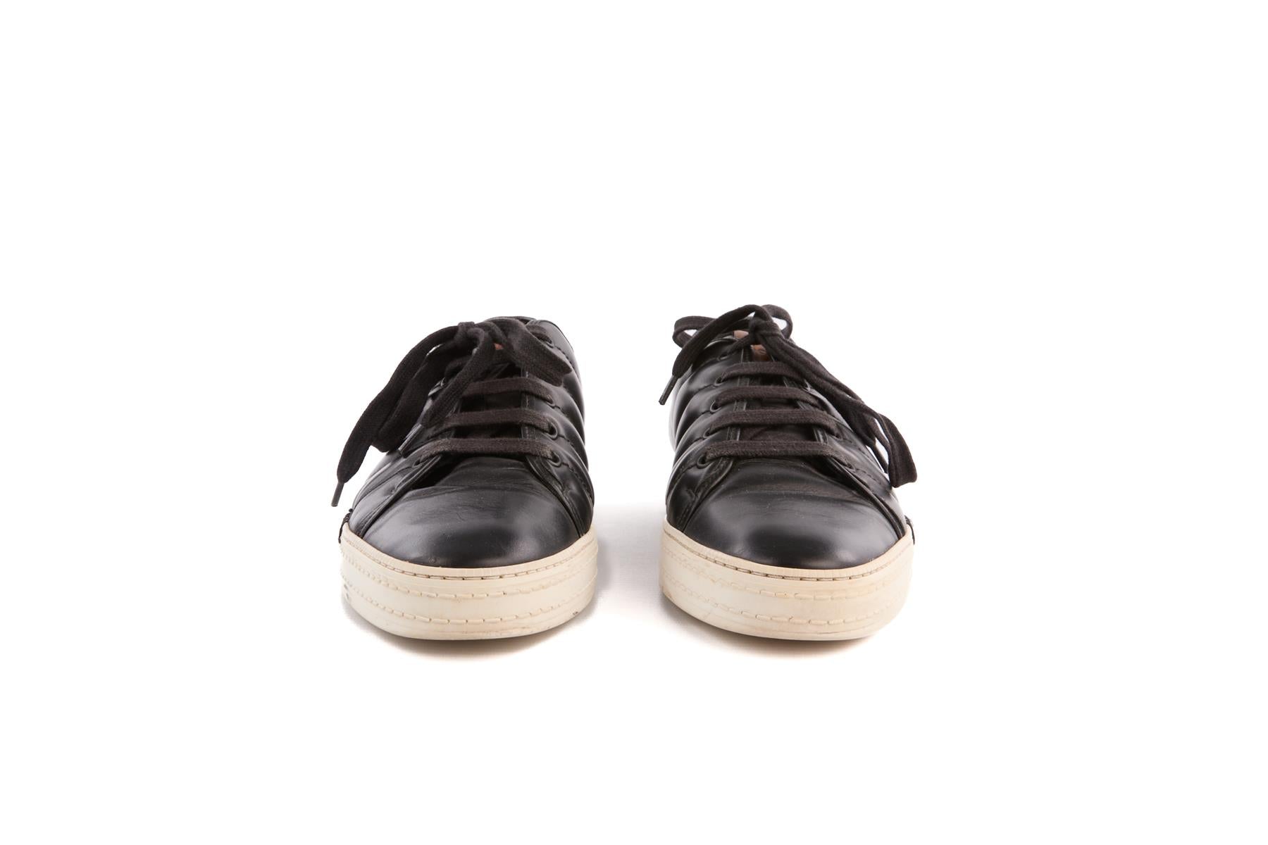 BERLUTI BLACK MEN'S LEATHER SNEAKERS UK 8.5 EU 42.5 US 9.5