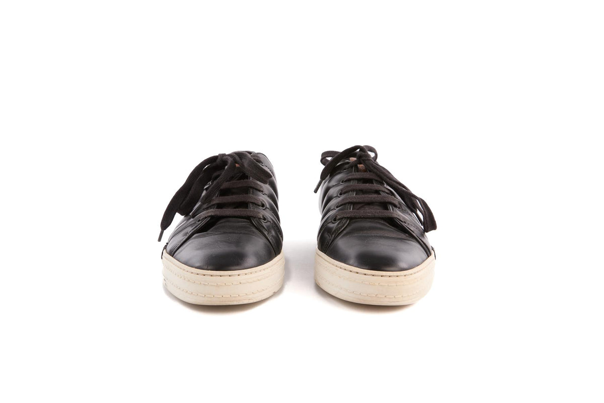 BERLUTI BLACK MEN'S LEATHER SNEAKERS UK 8.5 EU 42.5 US 9.5