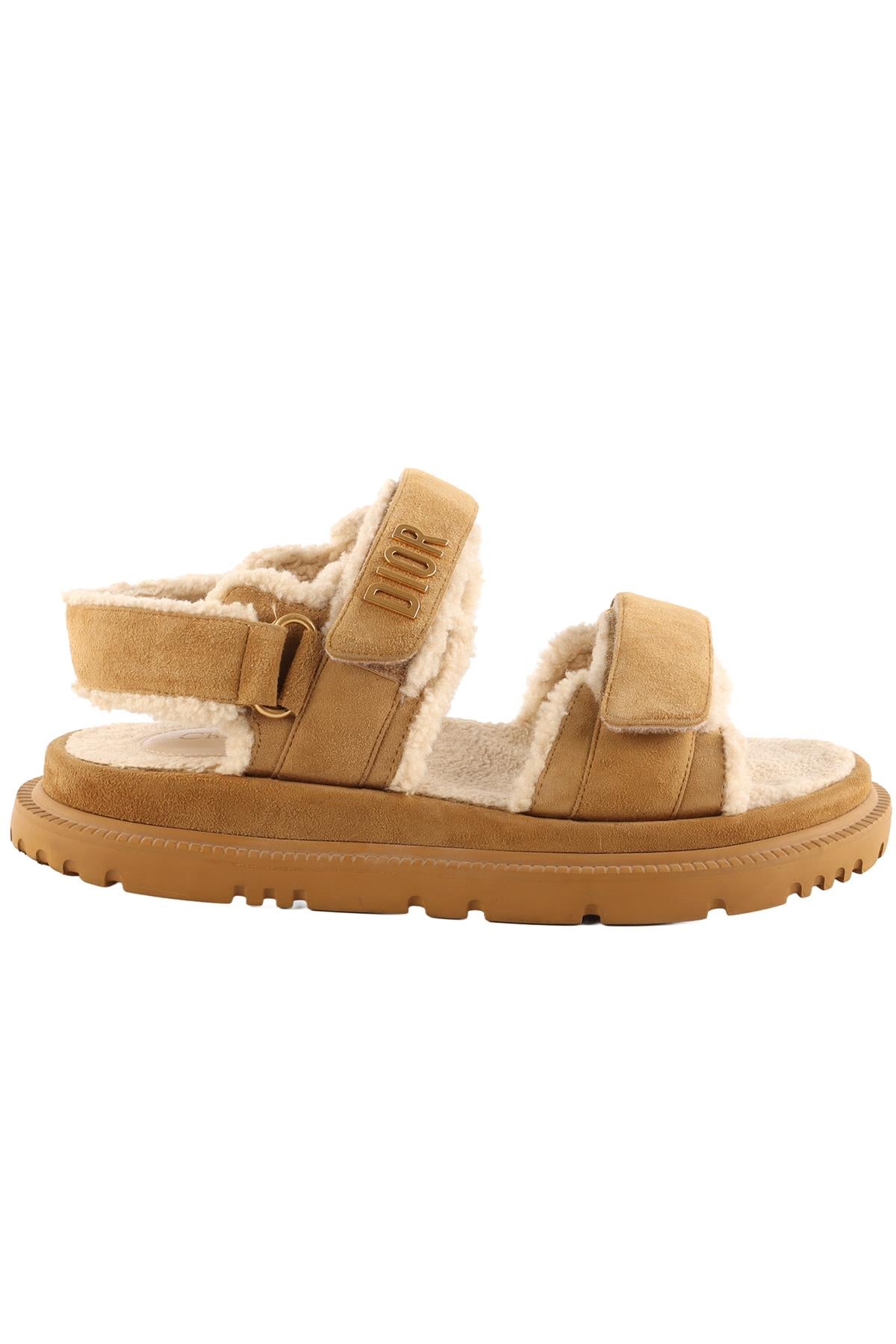 CHRISTIAN DIOR TAN DIORACT SUEDE SANDALS EU 38 UK 5 US 8