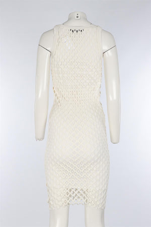 ALEXANDER WANG IVORY KNIT MIDI DRESS XS/SMALL