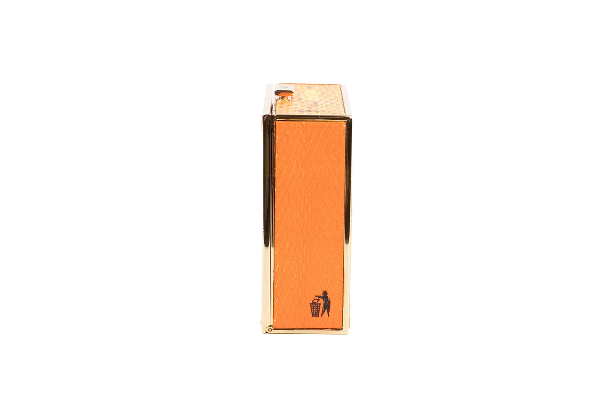ANYA HINDMARCH ORANGE SNAKESKIN CLUTCH
