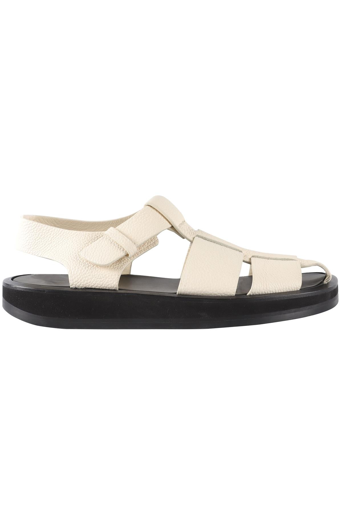 THE ROW CREAM FISHERMAN LEATHER SANDALS EU 38 UK 5 US 8