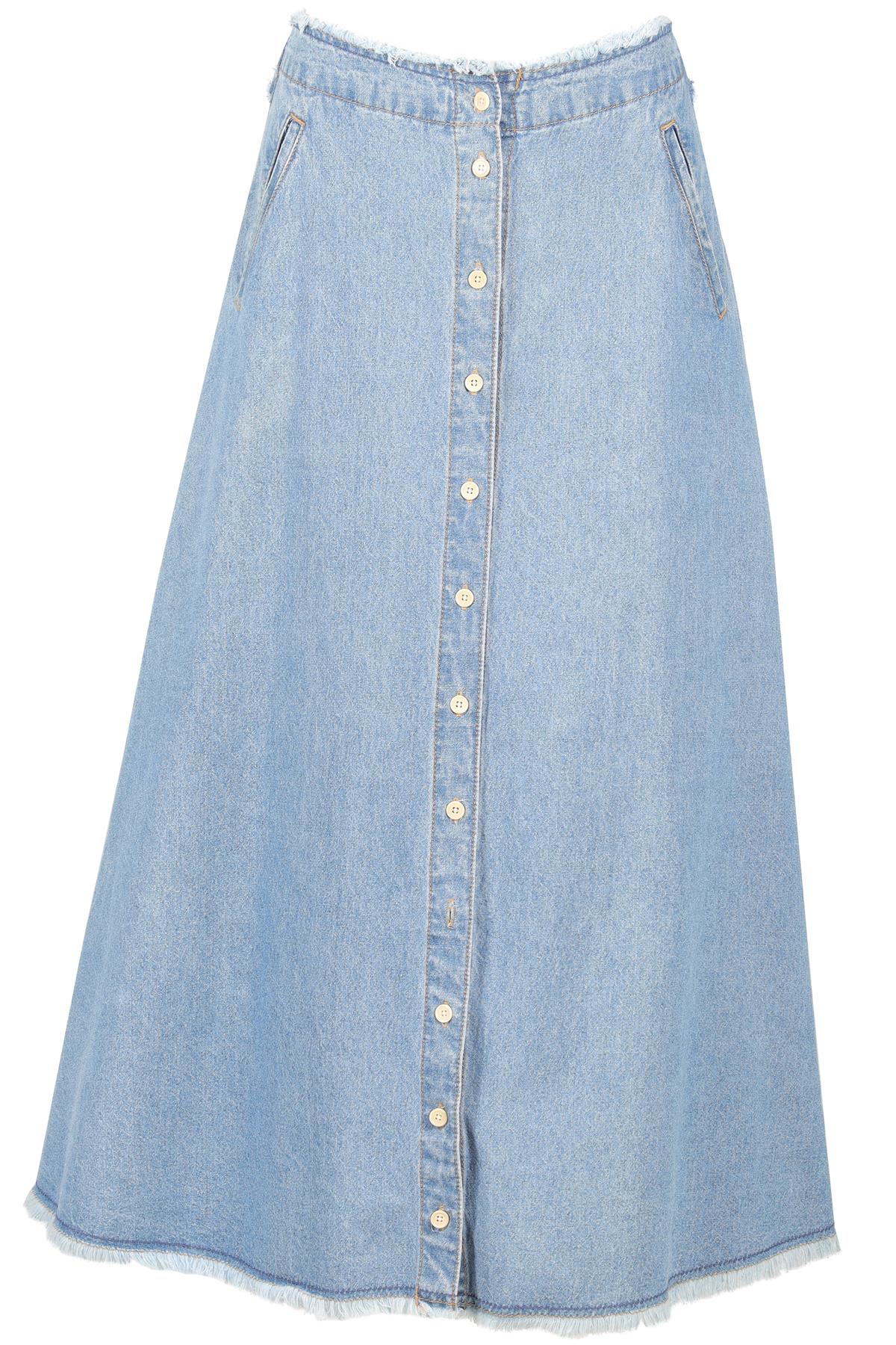 SJYP BLUE DENIM MAXI SKIRT SMALL