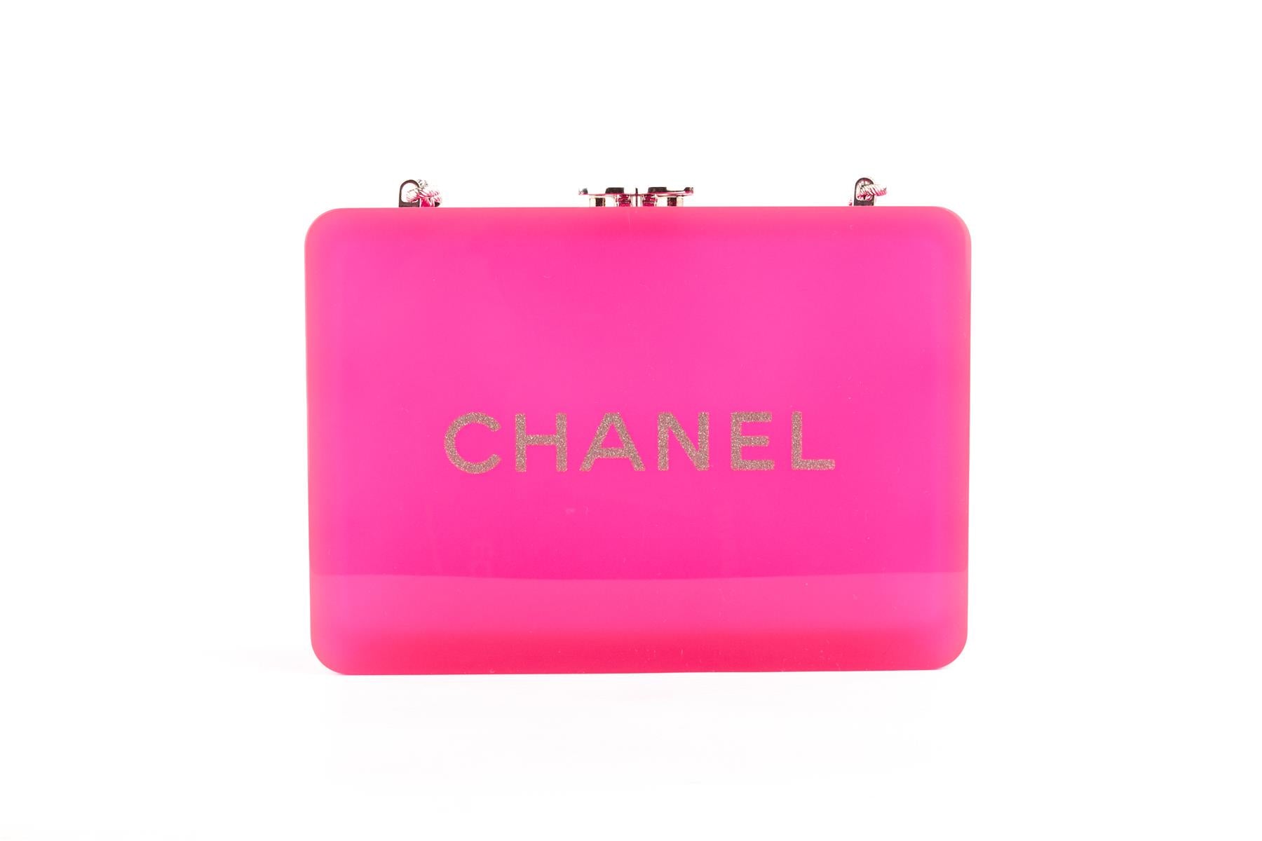 CHANEL PINK 2017-2018 MOTHERBOARD MINAUDIERE PLEXIGLASS CLUTCH