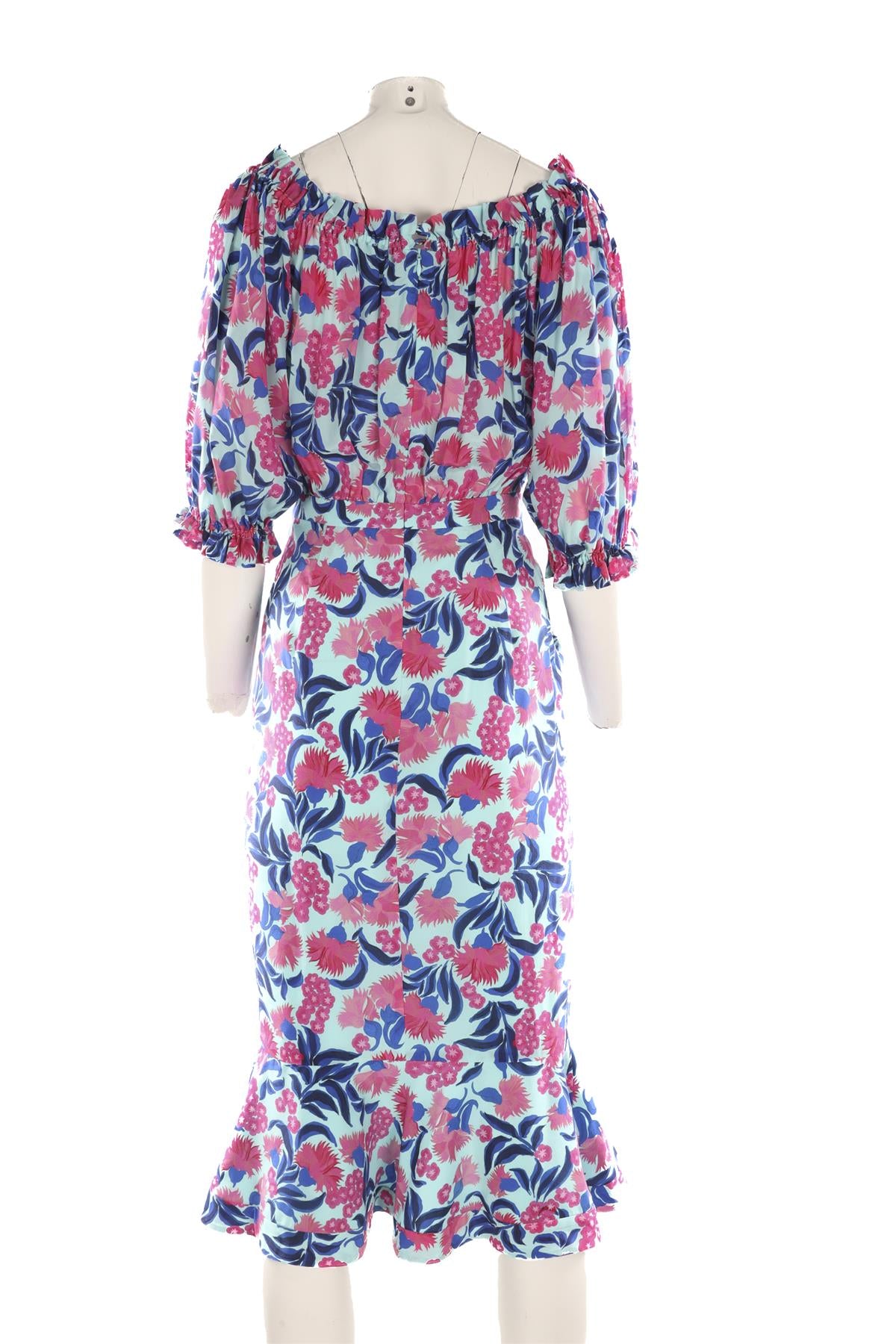 SALONI MULTI SILK MIDI DRESS UK 8