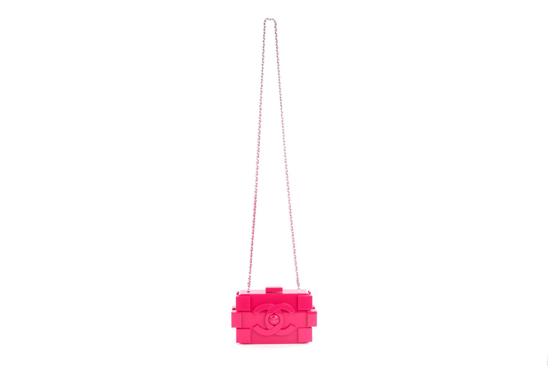 CHANEL PINK 2014 BOY BRICK LEGO PLEXIGLASS CLUTCH