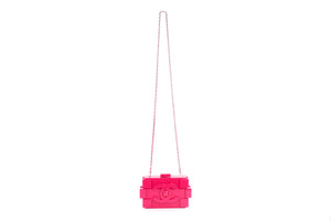 CHANEL PINK 2014 BOY BRICK LEGO PLEXIGLASS CLUTCH