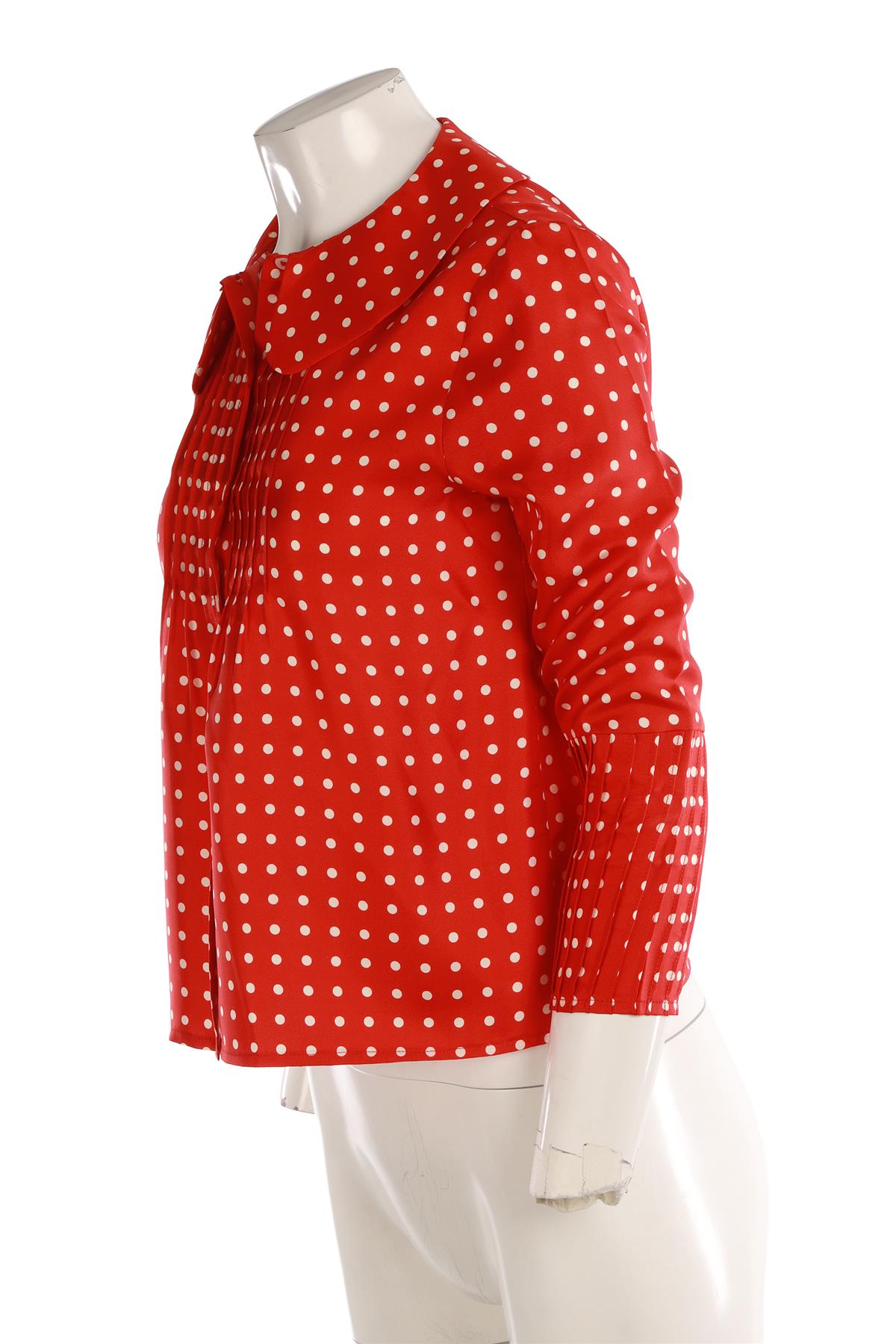 LA VESTE RED SILK SHIRT SMALL