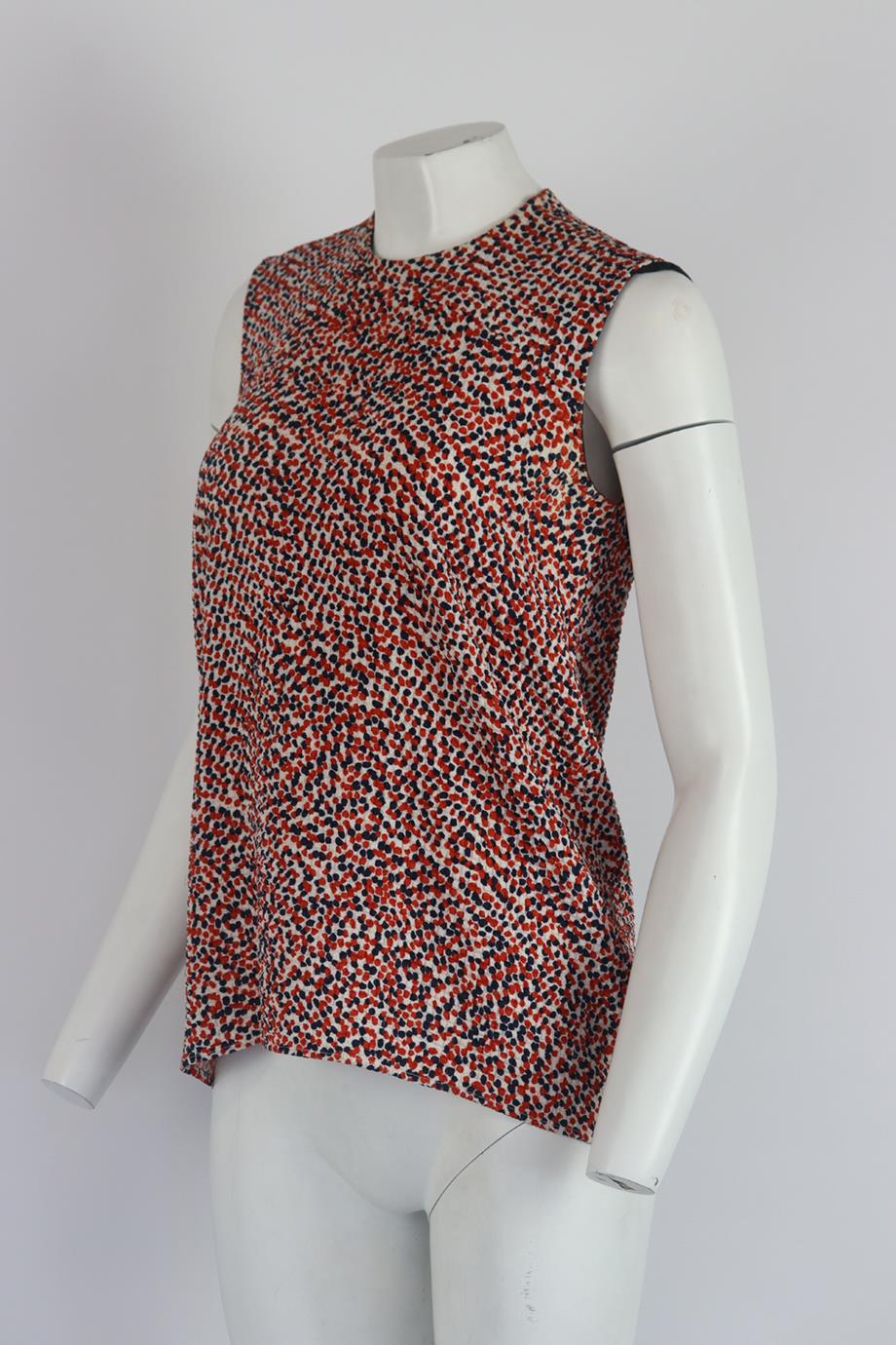 CELINE PRINTED SILK BLEND TOP FR 36 UK 8