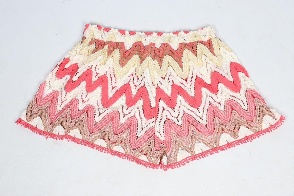 RAMY BROOK PINK CROCHET SHORTS LARGE
