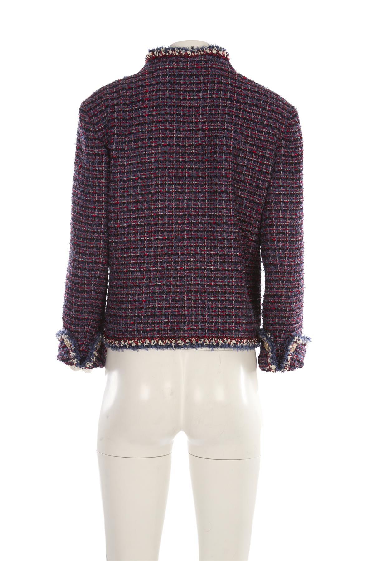 CHANEL NAVY 2012 TWEED JACKET FR 42 UK 14