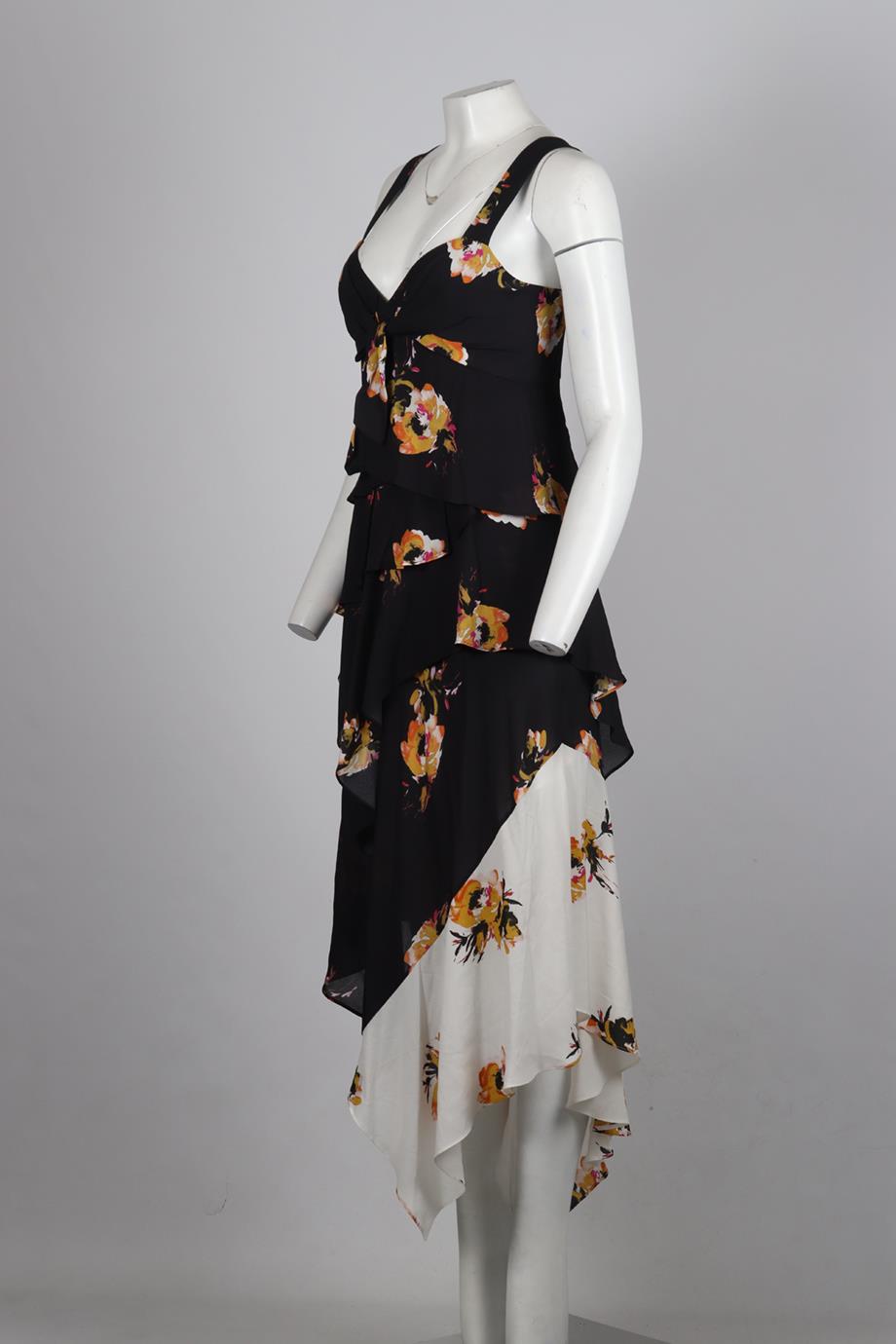 A.L.C. FLORAL PRINT SILK MAXI DRESS US 6 UK 10